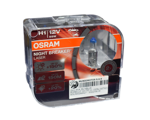 Bombillo (12V-55W-H1) Generico Tailandia (150% + de Luz- Setx2) GENERICO