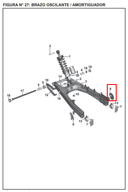 Tensor Derecho de Cadena Pulsar 200 Ns Bajaj Original
