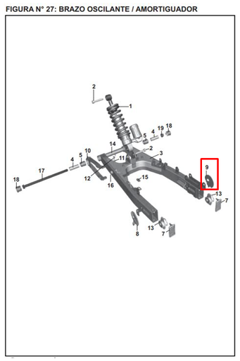 Tensor Derecho de Cadena Pulsar 200 Ns Bajaj Original