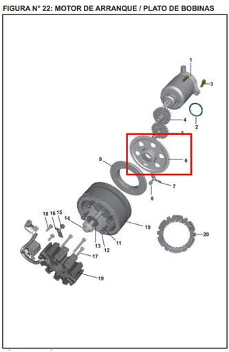 Piñon de Arranque (59 Dientes) Pulsar 200 Ns Bajaj Original