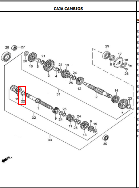 Arandela del Eje Crank 20X27X0.5 AK 125S Akt Original