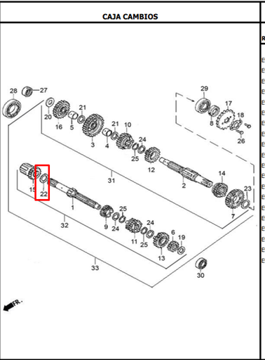 Arandela del Eje Crank 20X27X0.5 AK 125S Akt Original