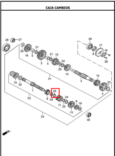 Pin de Caja AK 125S/SL - EVO 125 Akt Original