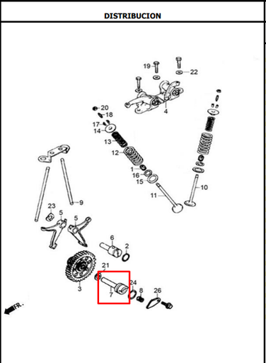 Pasador Arbol de Levas AK 125 Akt Original