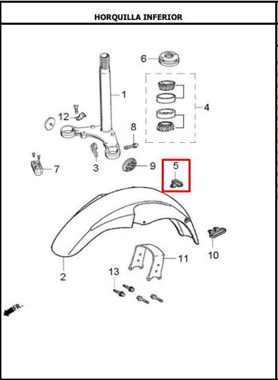 Guia para Cable de Velocimetro AK 110S Akt Original