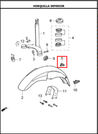 Guia para Cable de Velocimetro AK 110S Akt Original