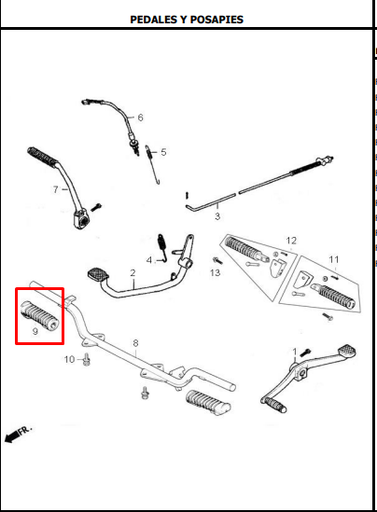 Caucho de Posapie Delantero AK 125 Akt Original