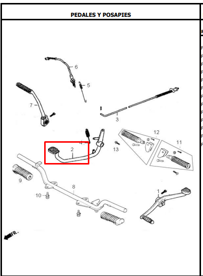 Pedal de Freno AK 125 Akt Original