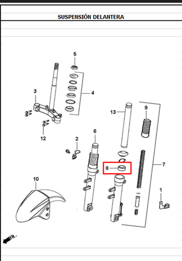 Reten de Barras (33-46-11) DYNAMIC 125 Akt Original