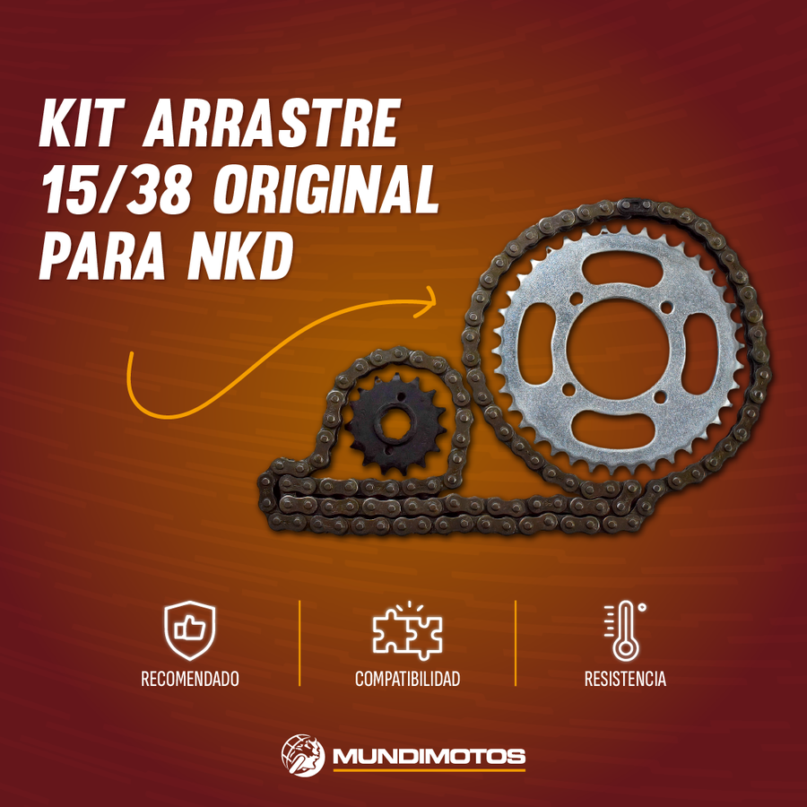 Kit Arrastre AK 125Sl - NKD 125 Akt Original (15/38 Dientes)