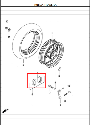 Bandas de Freno Trasero DYNAMIC 125 - JET 4 Akt Original