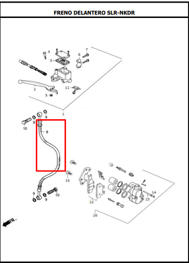 Manguera de Freno EVO 125 NE - EVO 150 NE - NKD-R 125 Akt Original