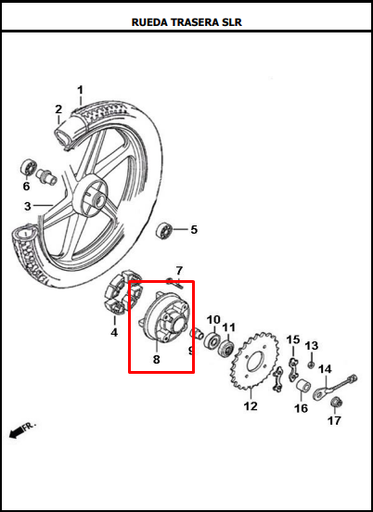 Porta Sprocket AK 125SL Akt Original