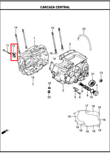 Guia para Cable de Clutch AK 125S/SL - TT 125 Akt Original
