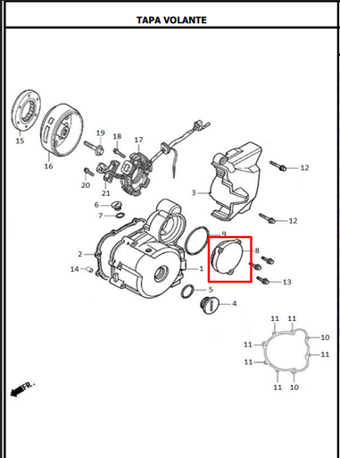 Tapa Motor de Arranque AK 125 SLR Akt Original