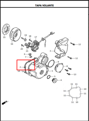 Empaque Tapa Volante EVO 125 NE - EVO 150 NE Akt Original