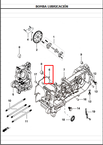 Empaque Centro Motor DYNAMIC 125  - JET4 125 Akt Original