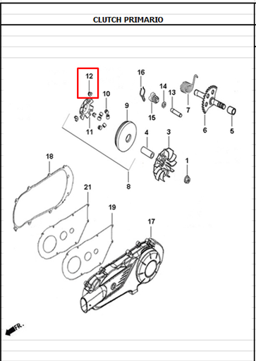 Pin Centrifugo DYNAMIC 125 - JET 4 Akt Original (Por Unidad)
