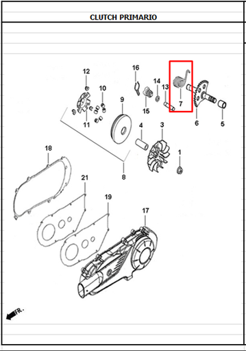 Resorte de Crank DYNAMIC 125 R Akt Original