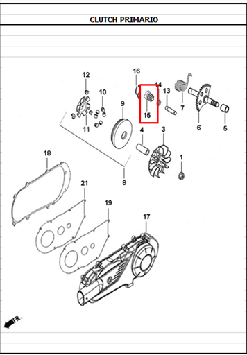 Piñon de Crank JET 4 - JET 5 - DYNAMIC 125 Akt Original