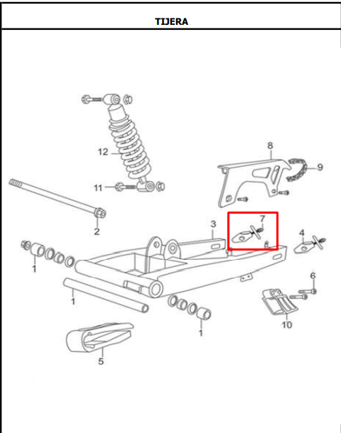 Platina Tensor de Cadena TTR 125 - TTR 150 Akt Original