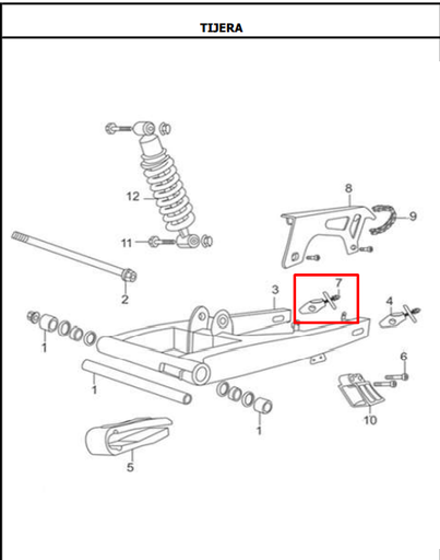 Platina Tensor de Cadena TTR 125 - TTR 150 Akt Original
