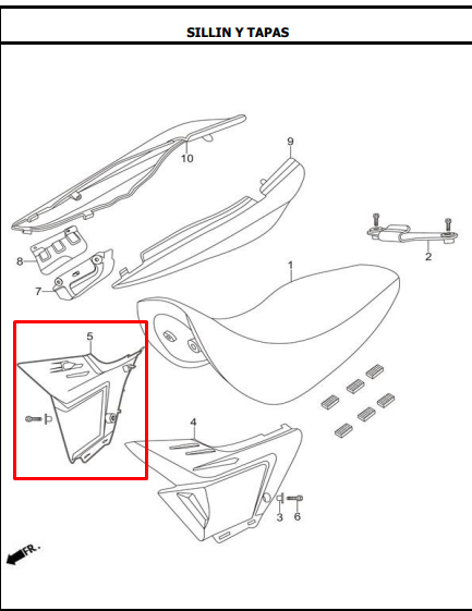 Tapa Derecha TTR 125 - TTR 150 Akt Original