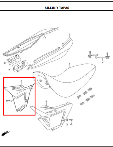 Tapa Derecha TTR 125 - TTR 150 Akt Original