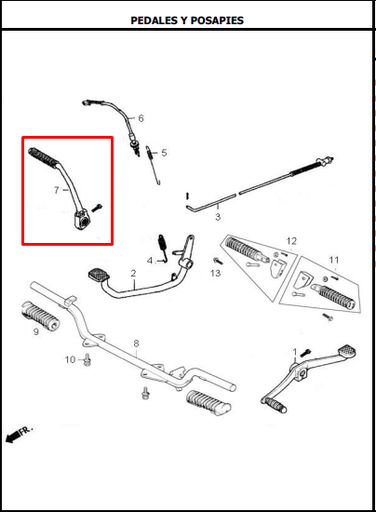 Pedal de Crank NKD-R 125 - AK 125 SLR Akt Original