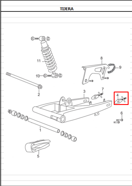 Tensor Izquierdo de Cadena TTX 180 Akt Original