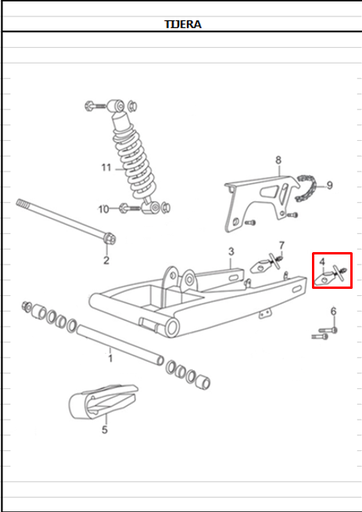 Tensor Izquierdo de Cadena TTX 180 Akt Original