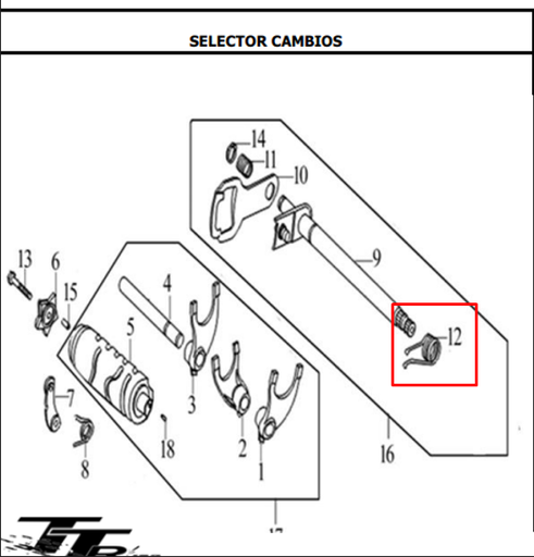 Resorte Eje de Cambios CR5 Akt Original