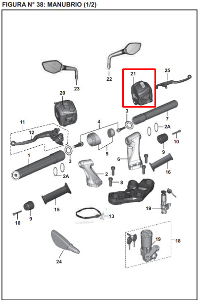Comando Derecho Pulsar 200 As Bajaj Original