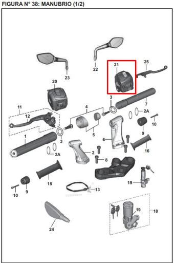 Comando Derecho Pulsar 200 As Bajaj Original