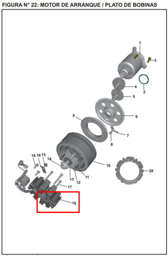 Plato de Bobinas Pulsar 200 As Bajaj Original