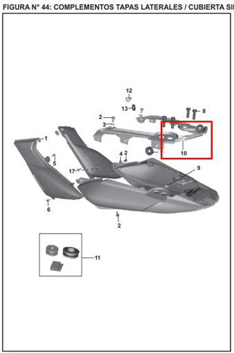 Soporte Cola de Sillin PULSAR 200 NS Bajaj Original