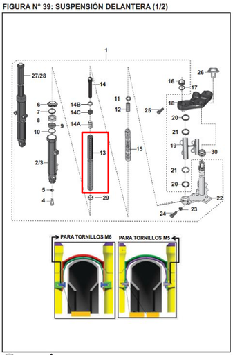 Barra de Suspension Delantera Pulsar 200 Ns Bajaj Original