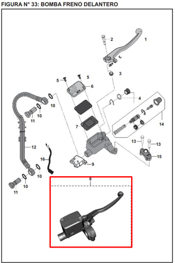 Bomba de Freno Pulsar 200 As Bajaj Original (Delantero)