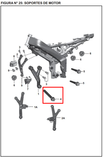 Tornillo Soporte de Motor Pulsar 200 Ns Bajaj Original