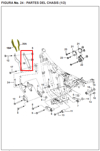 PLATINO SOPORTE MOTOR PULSAR 180UG ORIGINAL