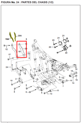 PLATINO SOPORTE MOTOR PULSAR 180UG ORIGINAL