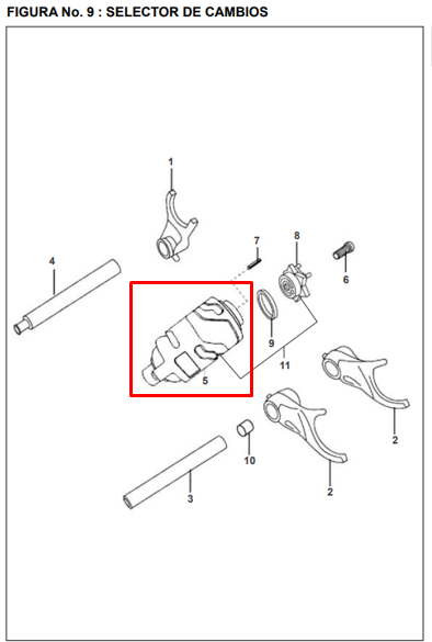 Selector de Cambios Pulsar 180UG/200/220 Bajaj Original