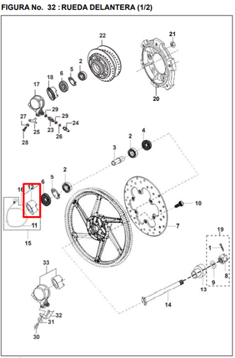 ROTOR Velocimetro PULSARII ORIGINAL