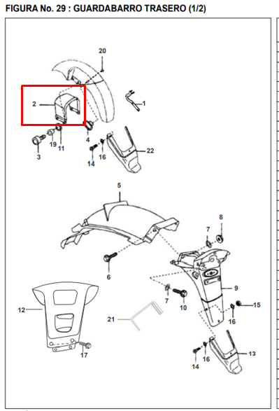 Soporte de Guardabarros Pulsar 180 II Bajaj Original (delantero)
