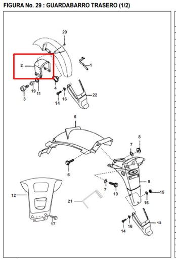 Soporte de Guardabarros Pulsar 180 II Bajaj Original (delantero)