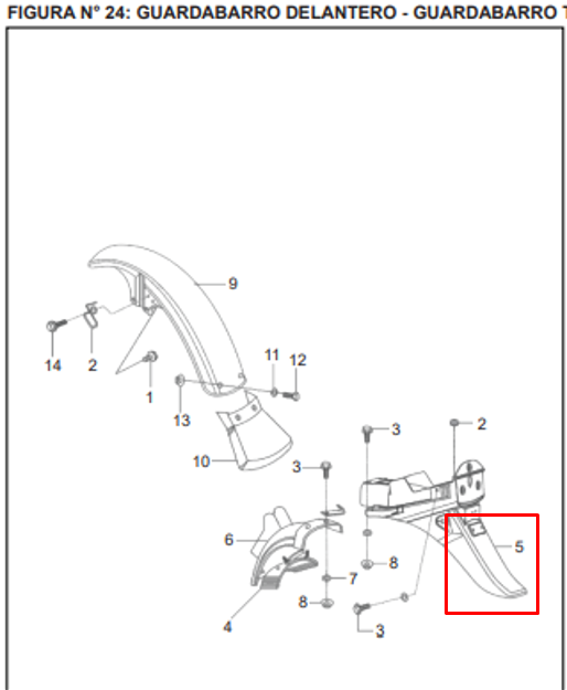 Guardabarros Tarsero Boxer 100 K-Tec Bajaj Original