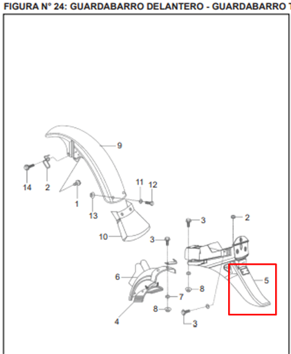 Guardabarros Tarsero Boxer 100 K-Tec Bajaj Original