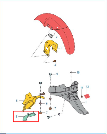 Guardapolvo de Guardab Trasero Boxer 100 Bajaj Original