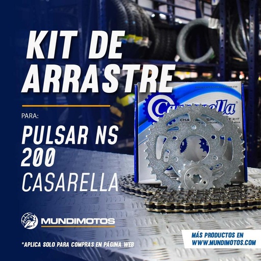 Kit Arrastre PULSAR 200 NS Generico Cassarella Nacional (14/39 Dientes - 6 Huecos) GENERICO