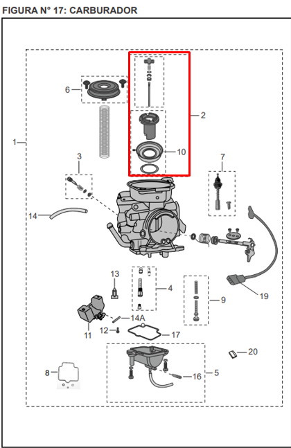 Diafragma de Carburador Completo Discover 125 St Bajaj Original